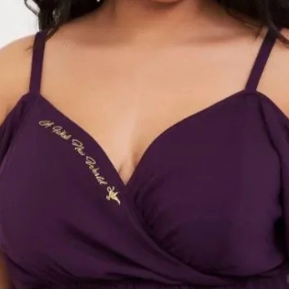 Her Universe Deep Purple Cold Shoulder Blouse - Picture 2 of 8